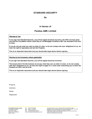 Standard Security Agreement