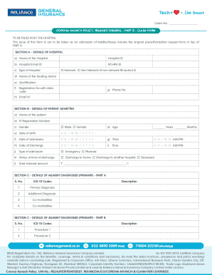 Corona Kavach Policy Claim Form