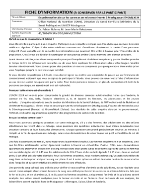 Madagascar Micronutrient Survey Consent Form