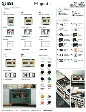 Majestic ILVE USA Order Form