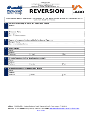 Building Reversion Notice Form