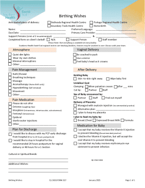 Birthing Wishes Form