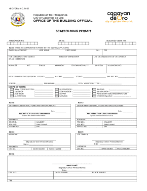 Philippines Scaffolding Permit Application