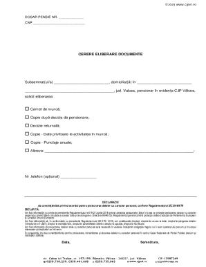 Pension Document Release Request