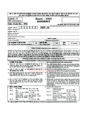 Sanskrit Lecturer Exam Question Booklet