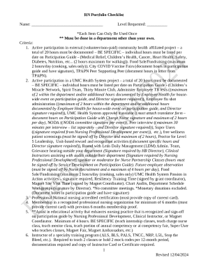 RN Portfolio Checklist