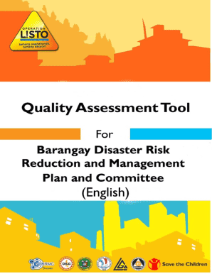 Barangay Disaster Risk Reduction and Management Plan Assessment Form