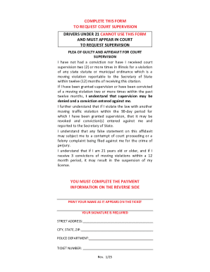 Illinois Court Supervision Request Form