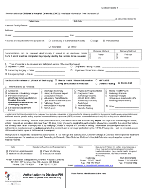 Medical Record Release Authorization