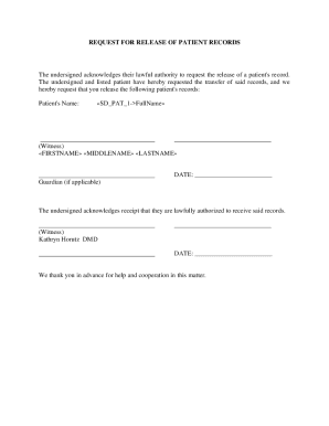 Request for Release of Patient Records