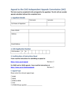 Appeal to the CAO Independent Appeals Commission (IAC)