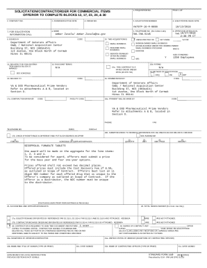 US Federal Solicitation Contract Form 1449