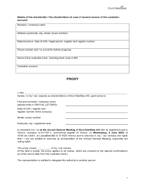 EuroTeleSites AG Proxy Form
