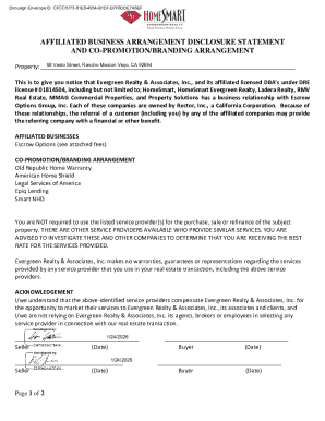 Affiliated Business Arrangement Disclosure Statement