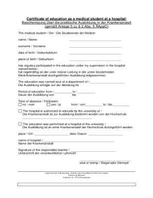 Certificate of Medical Student Education