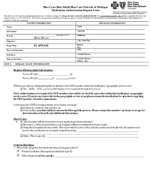 Blue Cross Blue Shield Medication Authorization Request Form