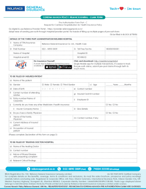 Corona Kavach Policy Claim Form