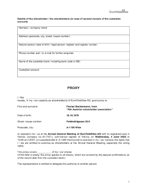EuroTeleSites AG Proxy Form