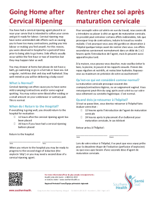 Cervical Ripening Discharge Instructions
