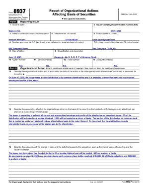 IRS Form 8937 Report