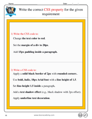 CSS Property Practice Form