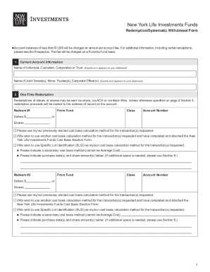 New York Life Investments Funds Redemption Form