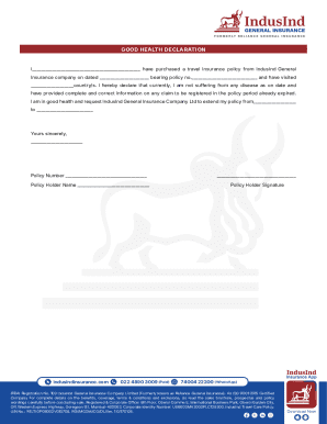 Travel Insurance Policy Extension Declaration