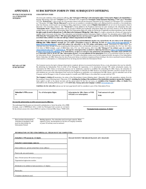 Ensure Micropower ASA Subscription Form