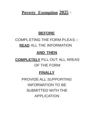 Michigan Poverty Exemption Application