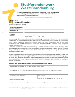 SEPA Direct Debit Mandate