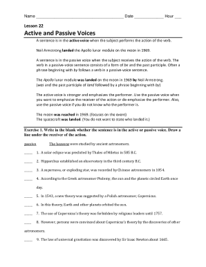 Active and Passive Voices Worksheet