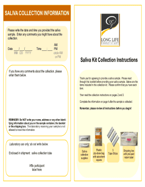 Saliva Collection Information Form