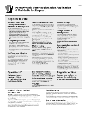 Pennsylvania Voter Registration Application