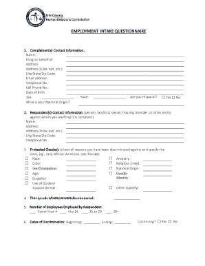 Employment Discrimination Complaint Form