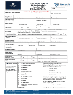 South City Health Patient Enrolment Form