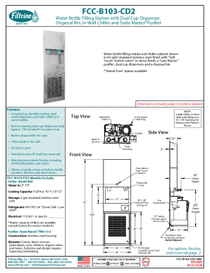 FCC-B103-CD2 Water Bottle Filling Station Order Form