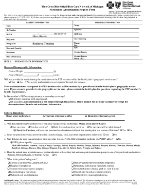 Blue Cross Blue Shield Medication Authorization Request Form