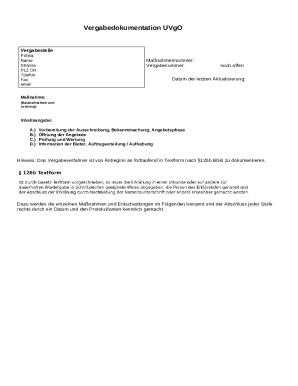 Vergabedokumentation UVgO