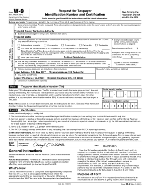 IRS Form W-9 Request for Taxpayer Identification Number and Certification