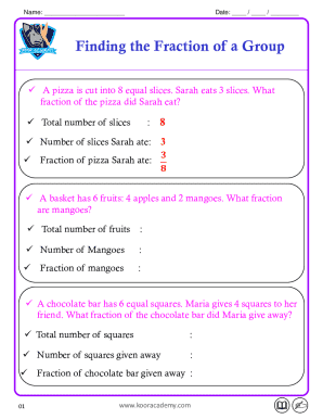 Fraction of a Group Worksheet