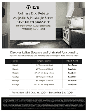 ILVE Range and Hood Rebate Form