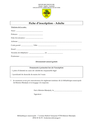 French Library Registration Form