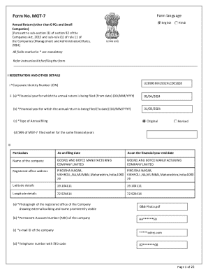 MGT-7 Annual Return Form
