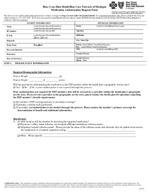 Blue Cross Blue Shield Medication Authorization Request Form