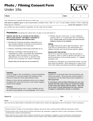 Photo Filming Consent Form