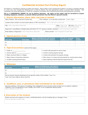 Confidential Incident Fact-Finding Report