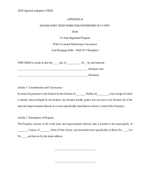 New Jersey 95/5 Affordable Housing Deed