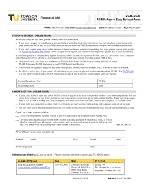FAFSA Parent Data Refusal Form