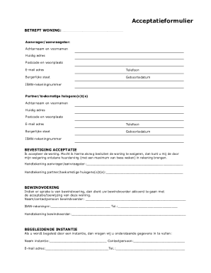 Housing Acceptance Form