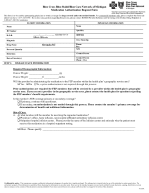 Blue Cross Blue Shield Medication Authorization Request Form